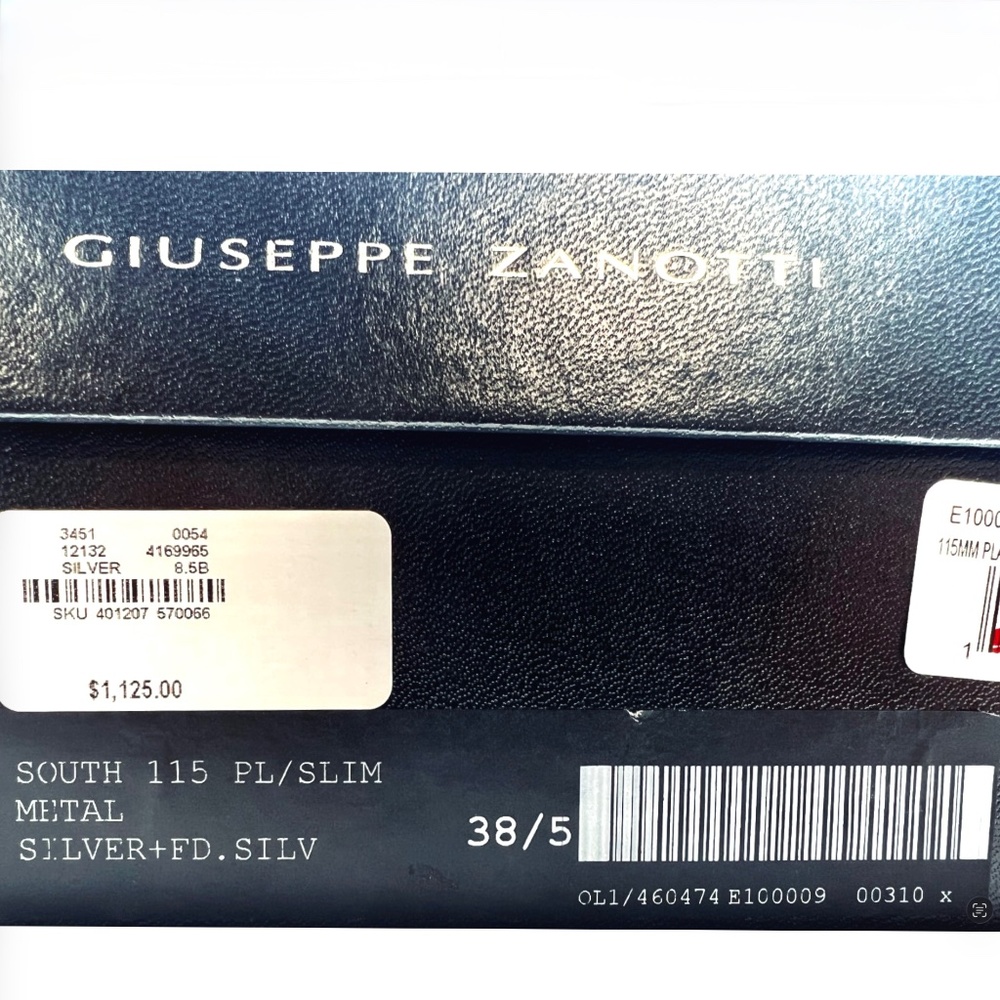 Giuseppe Zanotti Metallic Silver 115 South Crystal Sandal US8.5/38.5 - Picture 10 of 14